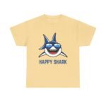 Happy Shark Unisex Heavy Cotton Tee - Fun & Casual Shark Graphic Shirt
