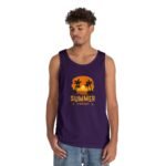 Summer Sunset Unisex Heavy Cotton Tank Top - Tropical Vibe Beachwear