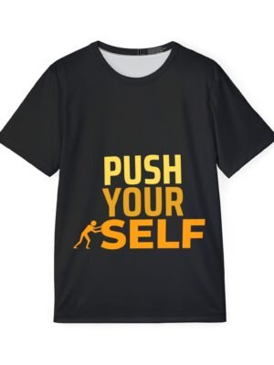 Motivational Men's Sports Jersey - "Push Your Self" Athletic Tee