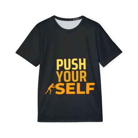 Motivational Men's Sports Jersey - "Push Your Self" Athletic Tee
