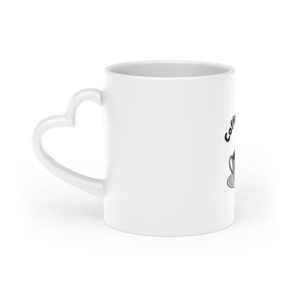 Heart-Shaped Coffee Mug for Coffee Lovers, Cute Gift, Coffee Addict Design, Unique Tea Cup, Valentine's Day