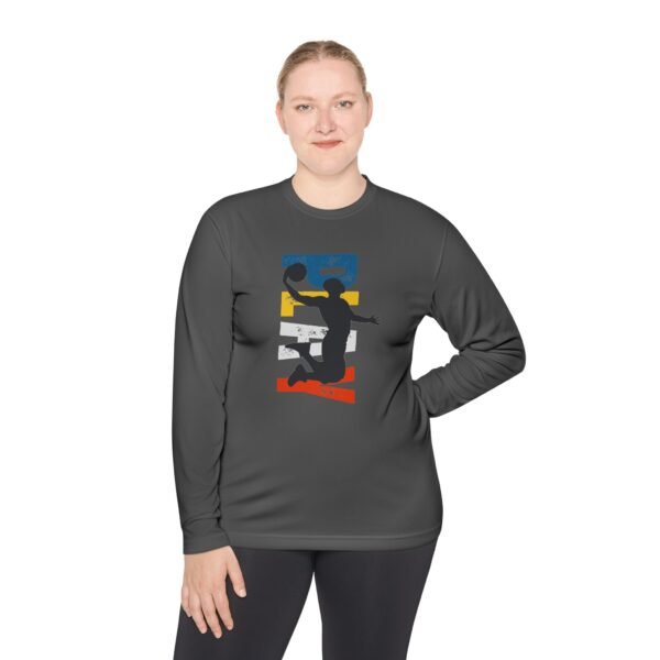 Unisex Lightweight Long Sleeve Tee – Basketball Dunk Design