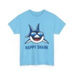 Happy Shark Unisex Heavy Cotton Tee - Fun & Casual Shark Graphic Shirt