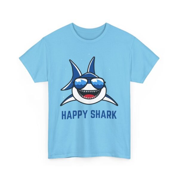 Happy Shark Unisex Heavy Cotton Tee - Fun & Casual Shark Graphic Shirt