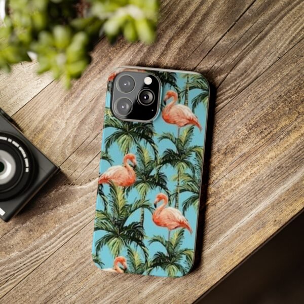 Tropical Flamingo Phone Case, Slim Case, Beach Vibes, Summer Accessory, Gift for Her, Travel Lover, Phone Accessories