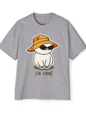 Men's Heavy Oversized Tee - Cool Cat Graphic T-Shirt