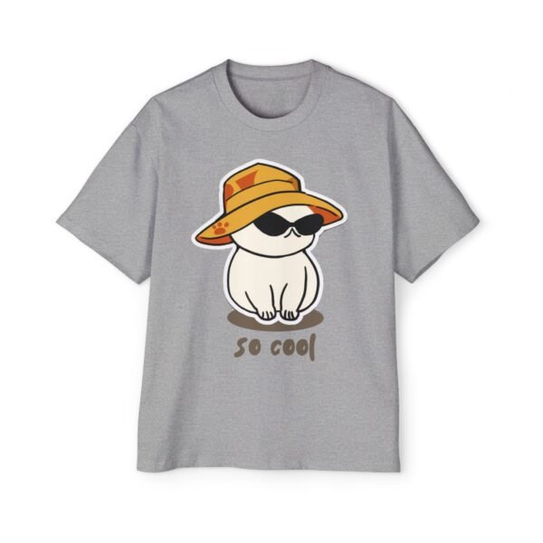 Men's Heavy Oversized Tee - Cool Cat Graphic T-Shirt