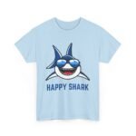 Happy Shark Unisex Heavy Cotton Tee - Fun & Casual Shark Graphic Shirt