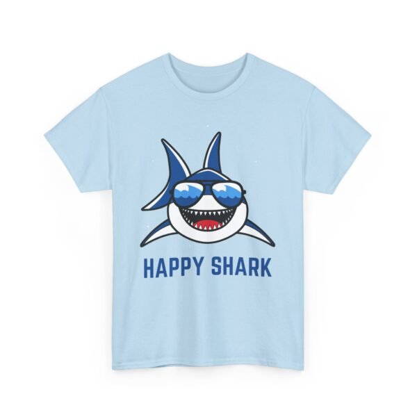Happy Shark Unisex Heavy Cotton Tee - Fun & Casual Shark Graphic Shirt