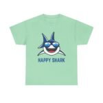 Happy Shark Unisex Heavy Cotton Tee - Fun & Casual Shark Graphic Shirt