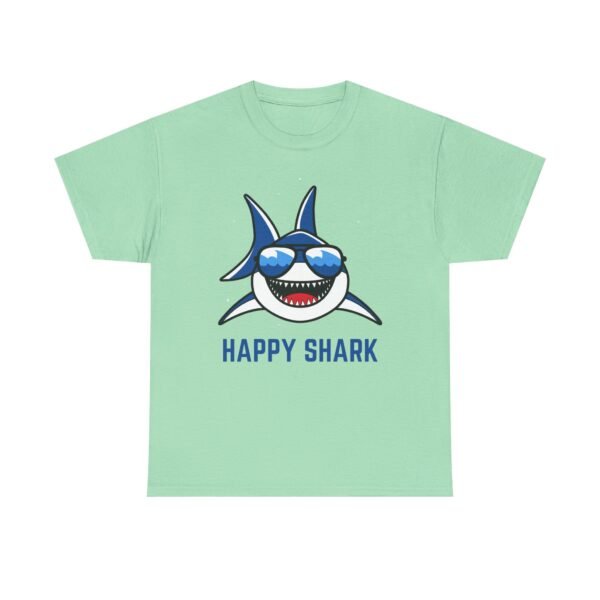 Happy Shark Unisex Heavy Cotton Tee - Fun & Casual Shark Graphic Shirt