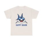 Happy Shark Unisex Heavy Cotton Tee - Fun & Casual Shark Graphic Shirt