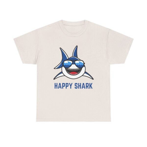 Happy Shark Unisex Heavy Cotton Tee - Fun & Casual Shark Graphic Shirt
