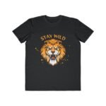 Men's Lightweight Fashion Tee | Stay Wild Lion Graphic Tee for Adventure Lovers
