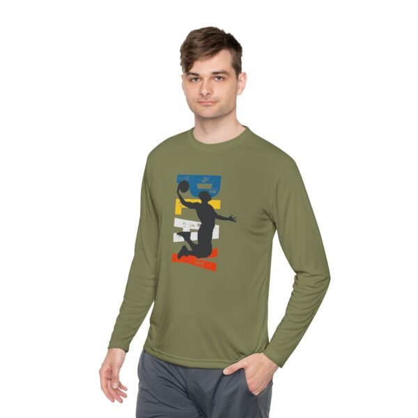 Unisex Lightweight Long Sleeve Tee – Basketball Dunk Design