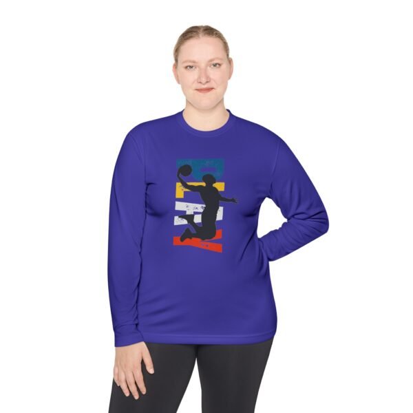 Unisex Lightweight Long Sleeve Tee – Basketball Dunk Design