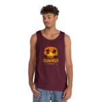 Summer Sunset Unisex Heavy Cotton Tank Top - Tropical Vibe Beachwear