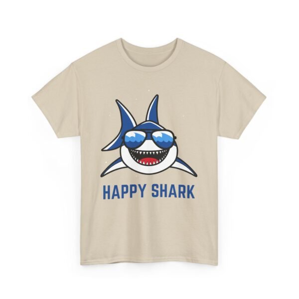 Happy Shark Unisex Heavy Cotton Tee - Fun & Casual Shark Graphic Shirt