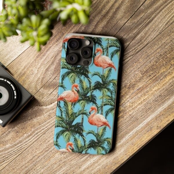 Tropical Flamingo Phone Case, Slim Case, Beach Vibes, Summer Accessory, Gift for Her, Travel Lover, Phone Accessories