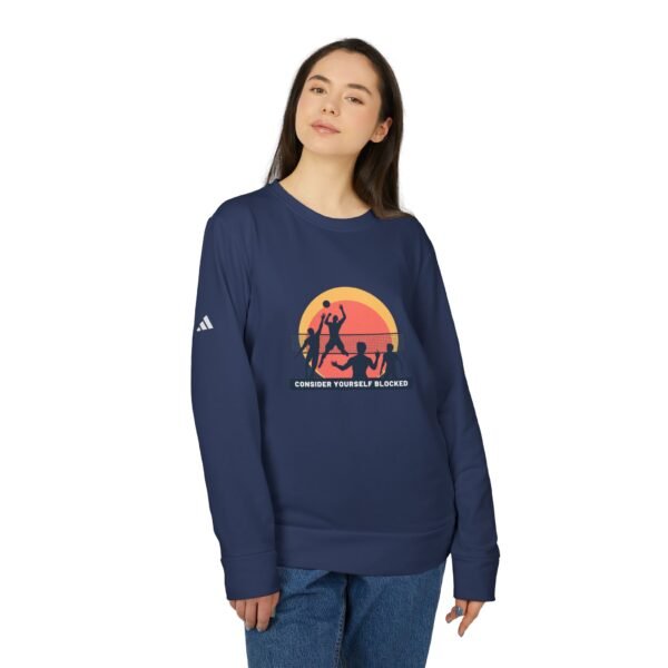 Adidas Unisex Crewneck Sweatshirt - 'Consider Yourself Blocked' Volleyball Design