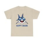 Happy Shark Unisex Heavy Cotton Tee - Fun & Casual Shark Graphic Shirt