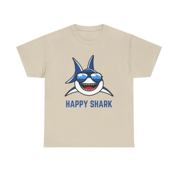 Happy Shark Unisex Heavy Cotton Tee - Fun & Casual Shark Graphic Shirt