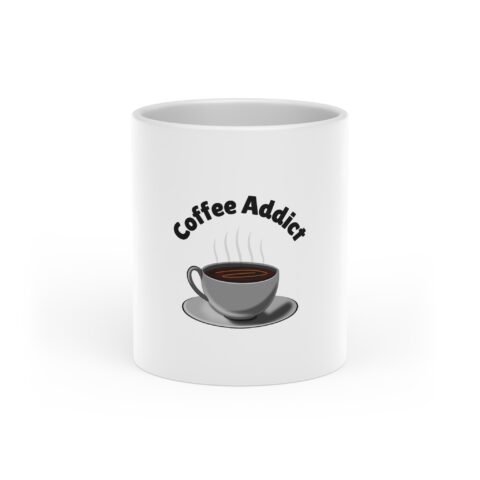 Heart-Shaped Coffee Mug for Coffee Lovers, Cute Gift, Coffee Addict Design, Unique Tea Cup, Valentine's Day