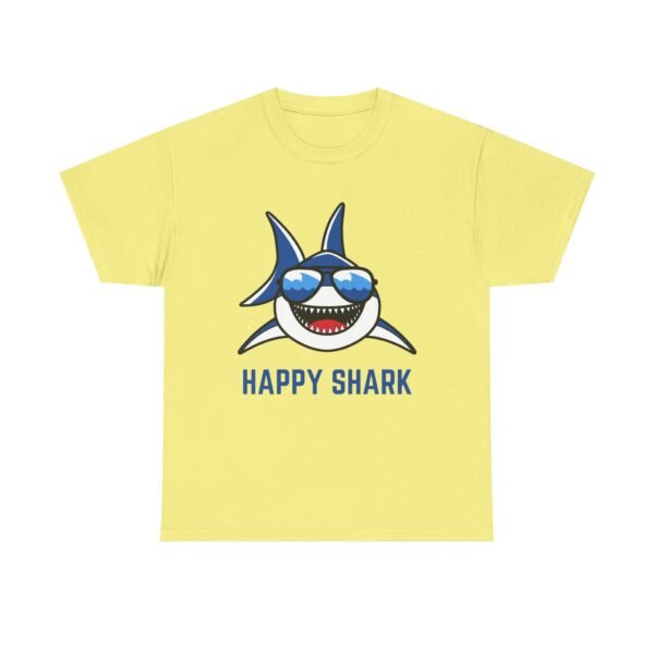 Happy Shark Unisex Heavy Cotton Tee - Fun & Casual Shark Graphic Shirt