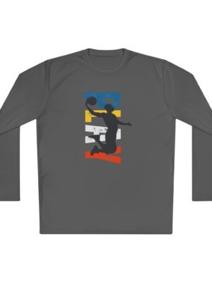 Unisex Lightweight Long Sleeve Tee – Basketball Dunk Design
