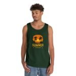 Summer Sunset Unisex Heavy Cotton Tank Top - Tropical Vibe Beachwear