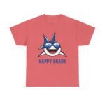 Happy Shark Unisex Heavy Cotton Tee - Fun & Casual Shark Graphic Shirt