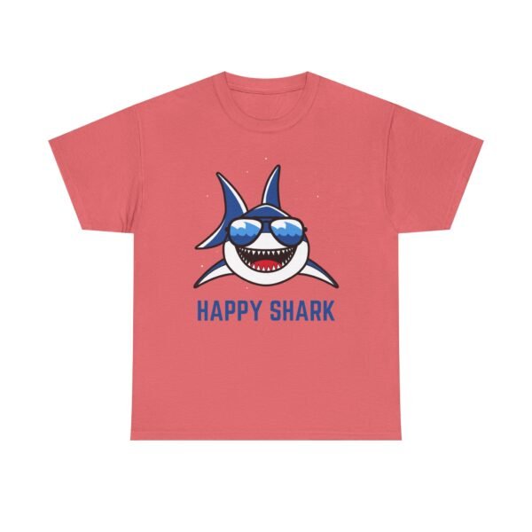 Happy Shark Unisex Heavy Cotton Tee - Fun & Casual Shark Graphic Shirt