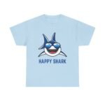Happy Shark Unisex Heavy Cotton Tee - Fun & Casual Shark Graphic Shirt
