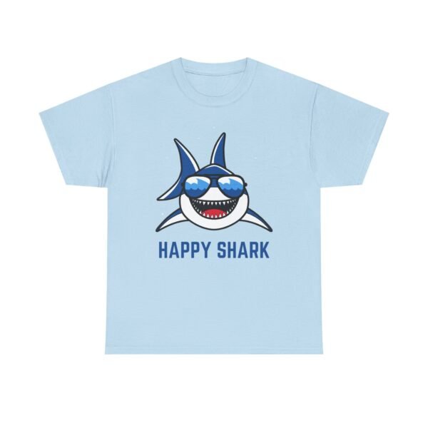 Happy Shark Unisex Heavy Cotton Tee - Fun & Casual Shark Graphic Shirt