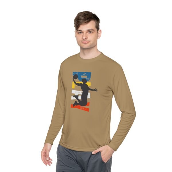 Unisex Lightweight Long Sleeve Tee – Basketball Dunk Design