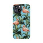 Tropical Flamingo Phone Case, Slim Case, Beach Vibes, Summer Accessory, Gift for Her, Travel Lover, Phone Accessories