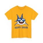 Happy Shark Unisex Heavy Cotton Tee - Fun & Casual Shark Graphic Shirt