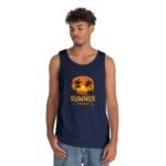 Summer Sunset Unisex Heavy Cotton Tank Top - Tropical Vibe Beachwear