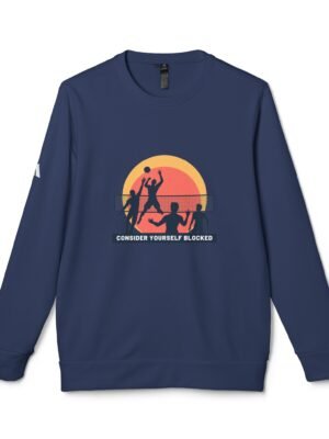 Adidas Unisex Crewneck Sweatshirt - 'Consider Yourself Blocked' Volleyball Design
