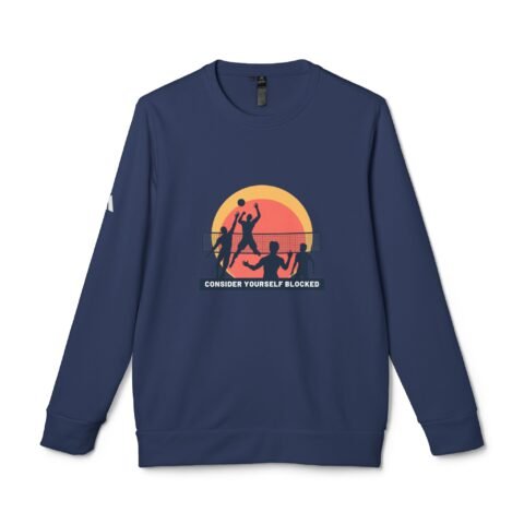 Adidas Unisex Crewneck Sweatshirt - 'Consider Yourself Blocked' Volleyball Design