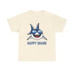 Happy Shark Unisex Heavy Cotton Tee - Fun & Casual Shark Graphic Shirt