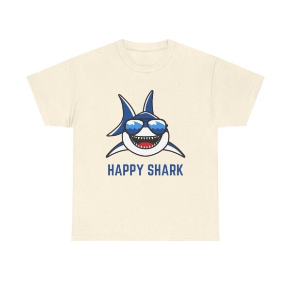Happy Shark Unisex Heavy Cotton Tee - Fun & Casual Shark Graphic Shirt