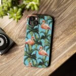Tropical Flamingo Phone Case, Slim Case, Beach Vibes, Summer Accessory, Gift for Her, Travel Lover, Phone Accessories