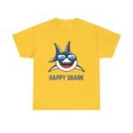 Happy Shark Unisex Heavy Cotton Tee - Fun & Casual Shark Graphic Shirt