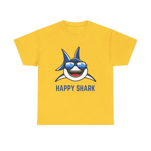 Happy Shark Unisex Heavy Cotton Tee - Fun & Casual Shark Graphic Shirt