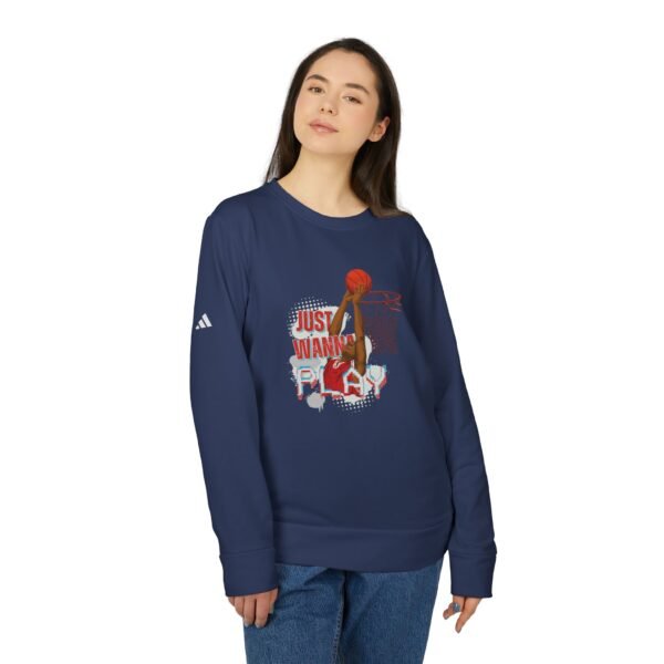 Unisex Fleece Crewneck Sweatshirt - Just Wanna Play Basketball Design