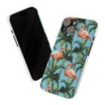 Tropical Flamingo Phone Case, Slim Case, Beach Vibes, Summer Accessory, Gift for Her, Travel Lover, Phone Accessories