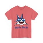 Happy Shark Unisex Heavy Cotton Tee - Fun & Casual Shark Graphic Shirt
