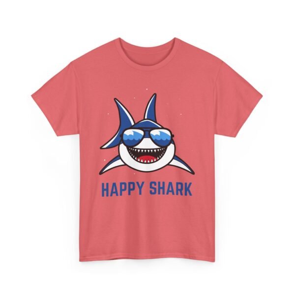Happy Shark Unisex Heavy Cotton Tee - Fun & Casual Shark Graphic Shirt