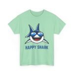 Happy Shark Unisex Heavy Cotton Tee - Fun & Casual Shark Graphic Shirt